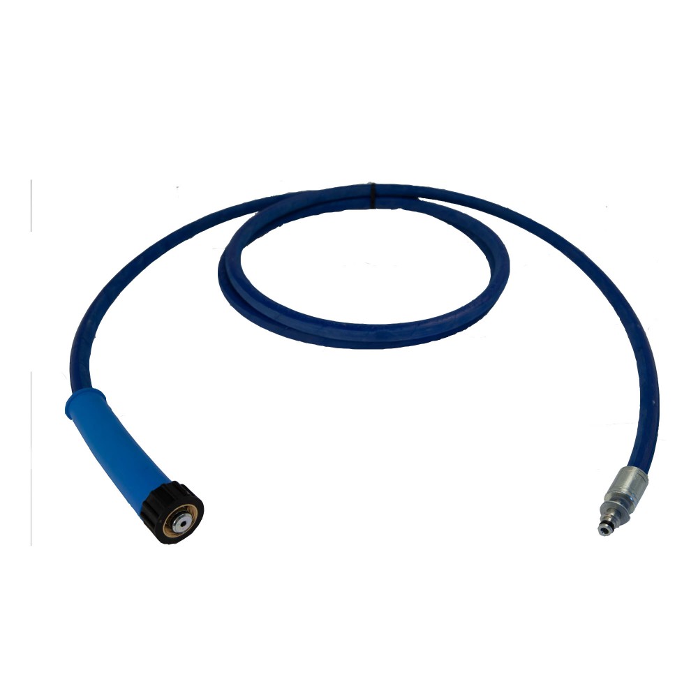 Flexible Nettoyeur Diam 6mm Haute Pression Bleu 10m Fem22x150 et Embout lisse Diam11-Image produit