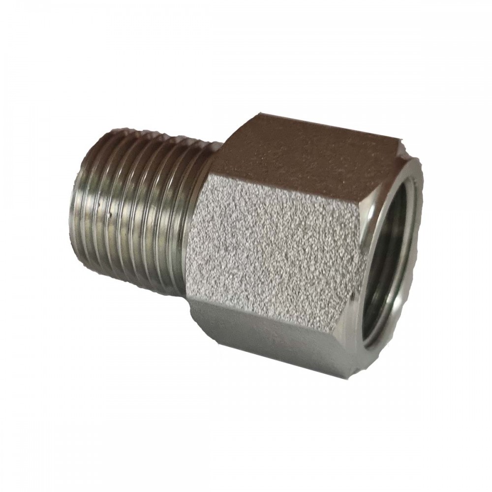 Adaptateur pour manomètre en inox : 1/4' Gaz femelle - 1/2'' Gaz mâle