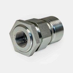 Coupleur hydraulique mâle à vis 1″ spécial camion, connecteur haute pression permettant de relier le circuit hydraulique du tracteur routier à l’équipement remorqué (benne basculante, citerne…), verrouillage sécurisé.