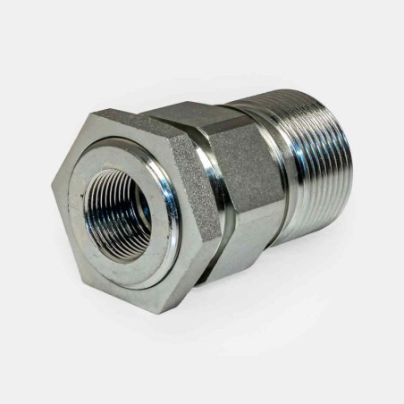 Coupleur hydraulique mâle à vis 1″ spécial camion, connecteur haute pression permettant de relier le circuit hydraulique du tracteur routier à l’équipement remorqué (benne basculante, citerne…), verrouillage sécurisé.