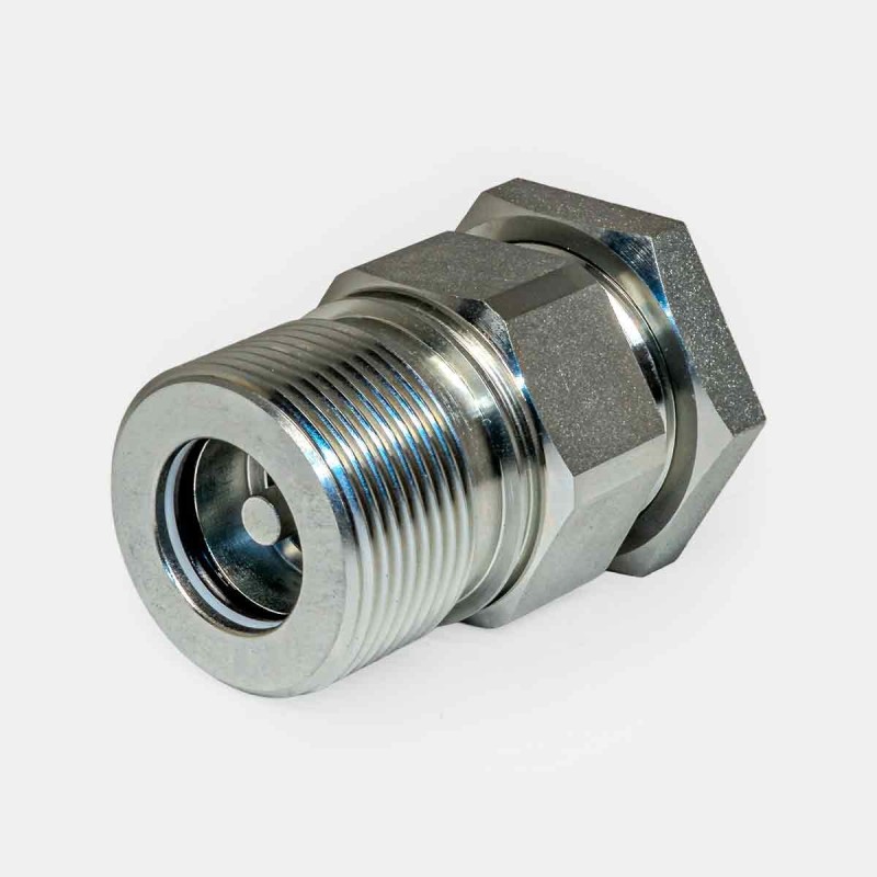 Coupleur mâle à vis 3/4″ camion, branchement direct circuit hydraulique remorque, connexion benne basculante, installation flexible agricole, maintenance flotte transport TP.
