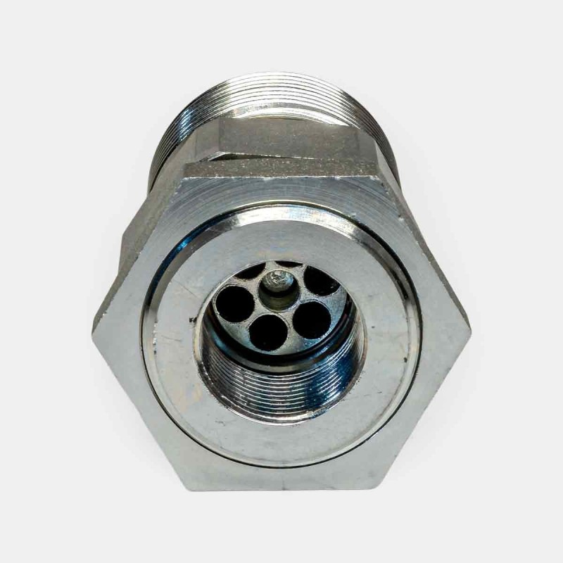 Coupleur mâle 3/4″ à vis camion, branchement circuit hydraulique remorque, connexion benne basculante agricole, montage flexible tracteur, maintenance flotte TP, raccordement freinage centralisé.