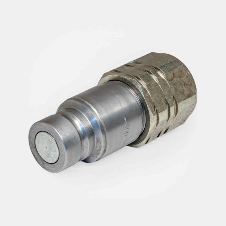 Raccord hydraulique flat-face mâle 3/4″ accouplable sous pression, permet une connexion propre sans déversement d’huile. Usage fréquent sur machines de construction et agricoles nécessitant des liaisons hydrauliques rapides et propres.