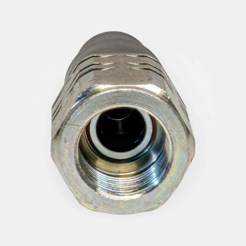Coupleur plat 1″ mâle haut débit, connexion propre sur grue forestière, montage flexible presse industrielle lourde, branchement pompe centrale hydraulique portuaire, entretien broyeur mobile, sécurité sans fuite TP.