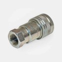 Raccord femelle passage libre 3/8″ ISO A pour retour huile circuit agricole, purge flexible automatisme, branchement direct sur mini-pelle ou robot industriel, compatibilité embout ISO standard, usage sur test de pression.