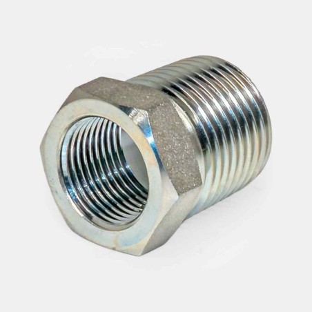 Raccord droit femelle 3/8″ vers mâle 3/4″ pour branchement flexible sur chargeuse compacte, adaptation pompe de pulvérisation, alimentation centrale hydraulique scierie, dépannage presse agricole, installation flexible sur convoyeur de tri