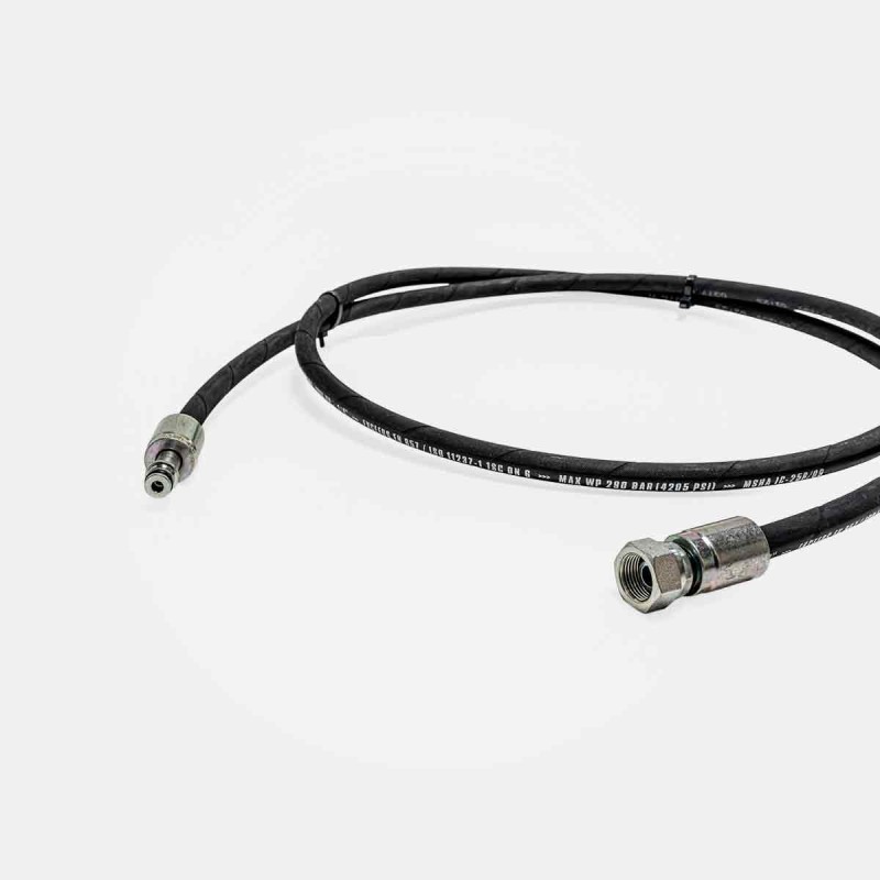 Flexible haute pression 10 m F22 pour nettoyeur eau froide, gaine lisse anti-abrasion, branchement rapide sur pistolet Kärcher, nettoyage terrasses et engins agricoles, utilisation professionnelle ou domestique, tube textile renforcé pour 200 bar.