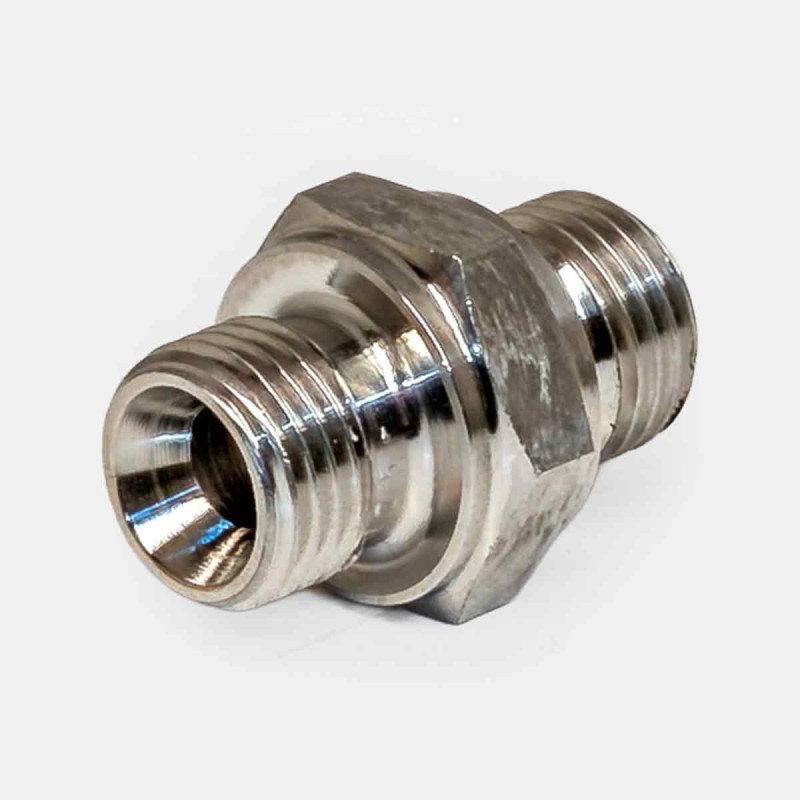 Adaptateur droit inox MBSPCT 3/4″ mâle-mâle, raccord rapide pour flexible alimentaire, montage pompe inox sur station filtration, maintenance centrale hydraulique process, branchement installation lavage industriel ou agroalimentaire.