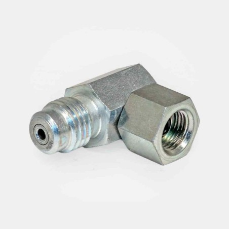 Prise de pression coudée 90° M16x200/1/4 mano – installation capteur pression cabine tracteur, contrôle circuit lubrification presse industrielle, test hydraulique pompe agricole