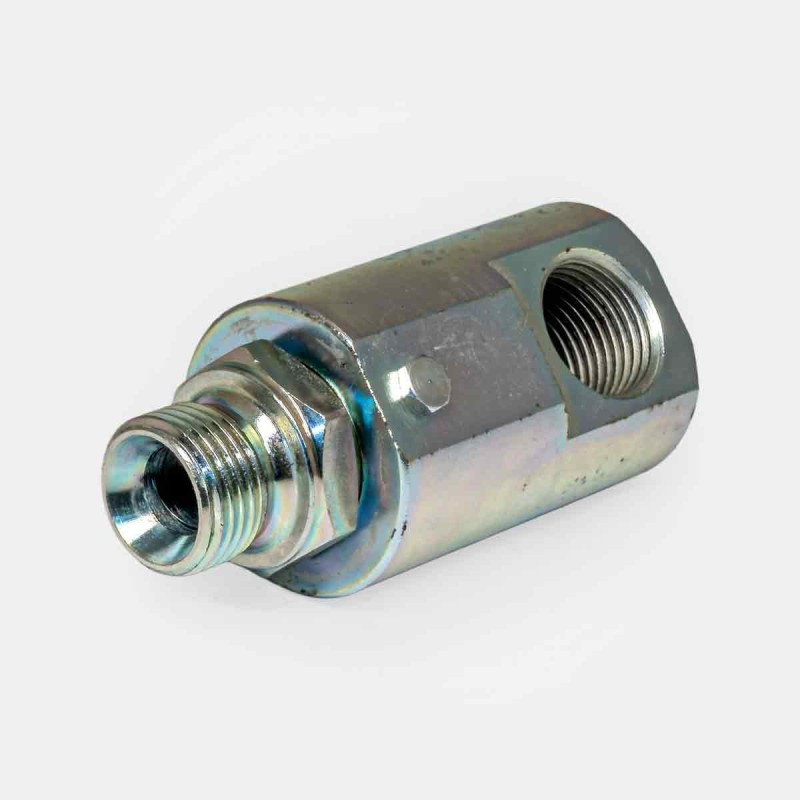 Raccord rotatif 3/8″ hydraulique 90°, montage flexible machine CN, connexion capteur pression moissonneuse, réparation convoyeur portuaire, test circuit lubrification autoclave industriel, maintenance automatisme ligne production.