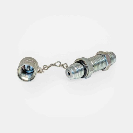 Rallonge passe cloison M16x200 mâle‑femelle pour capillaire manomètre – instrumentation cabine tracteur, test pression convoyeur logistique et calibration centrale hydraulique
