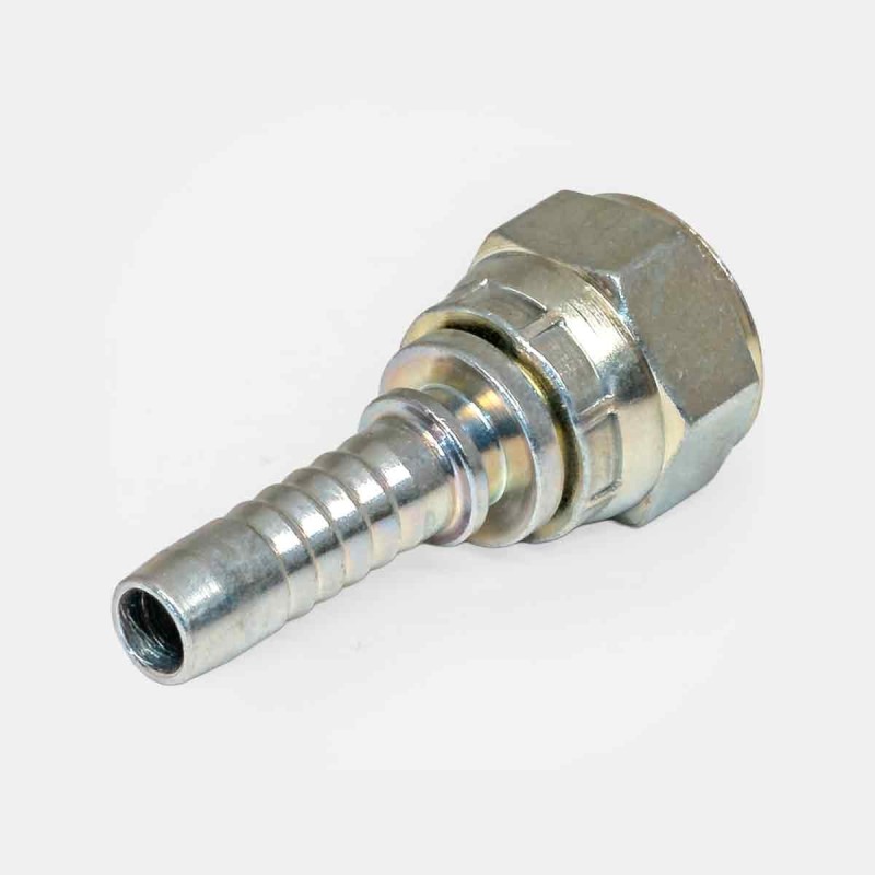 Embout à sertir femelle SJ-S10TJ 9/16″ pour flexible DN10, montage pompe tracteur John Deere, connexion capteur pression automate, réparation ligne servo TP, raccordement circuit hydraulique automatisé agricole.