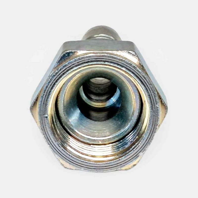 Embout à sertir femelle SJ-S10TJ 9/16″ pour flexible DN10, montage pompe tracteur John Deere, connexion capteur pression automate, réparation ligne servo TP, raccordement circuit hydraulique automatisé agricole.