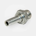 Embout à sertir mâle SJ‑S25 BSP 1″ pour flexible hydraulique poids lourd, montage circuit presse industrielle, adaptation vanne automatisée BTP, maintenance machine logistique, raccordement équipement agricole ou TP.