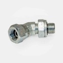 Raccord coudé 45° femelle 1/2″ BSP x mâle 1/2″. Utilisé lorsque l’alignement d’un flexible nécessite un coude modéré plutôt qu’un angle droit complet – par exemple pour connecter un flexible sur une pompe avec un angle de 45° sans contrainte.