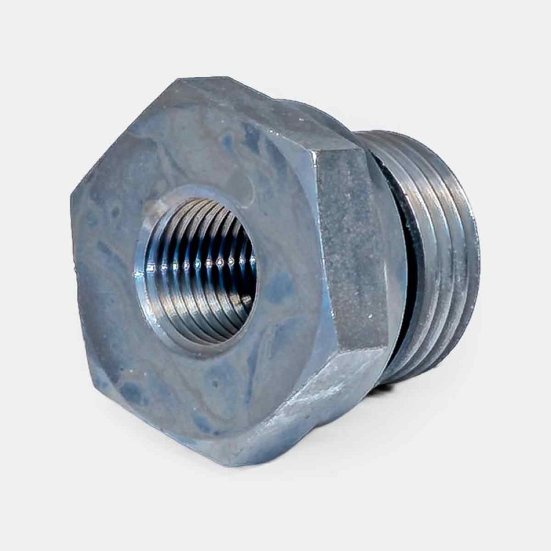 Adaptateur droit UMF 3/4″ mâle – 1/2″ femelle, jonction flexible machine-outil, réparation pompe arrosage, branchement centrale hydraulique mobile, maintenance mini-pelle TP.